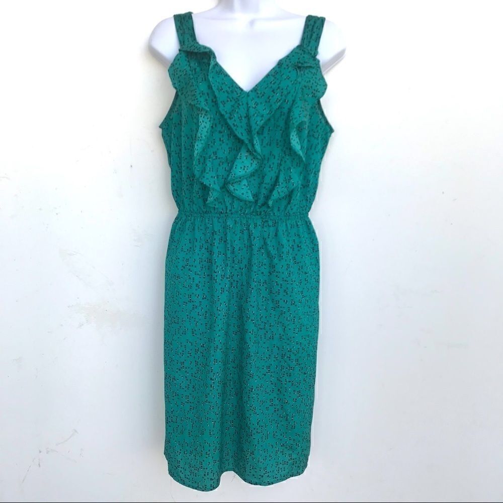 Mossimo green ruffle tank dress size small
